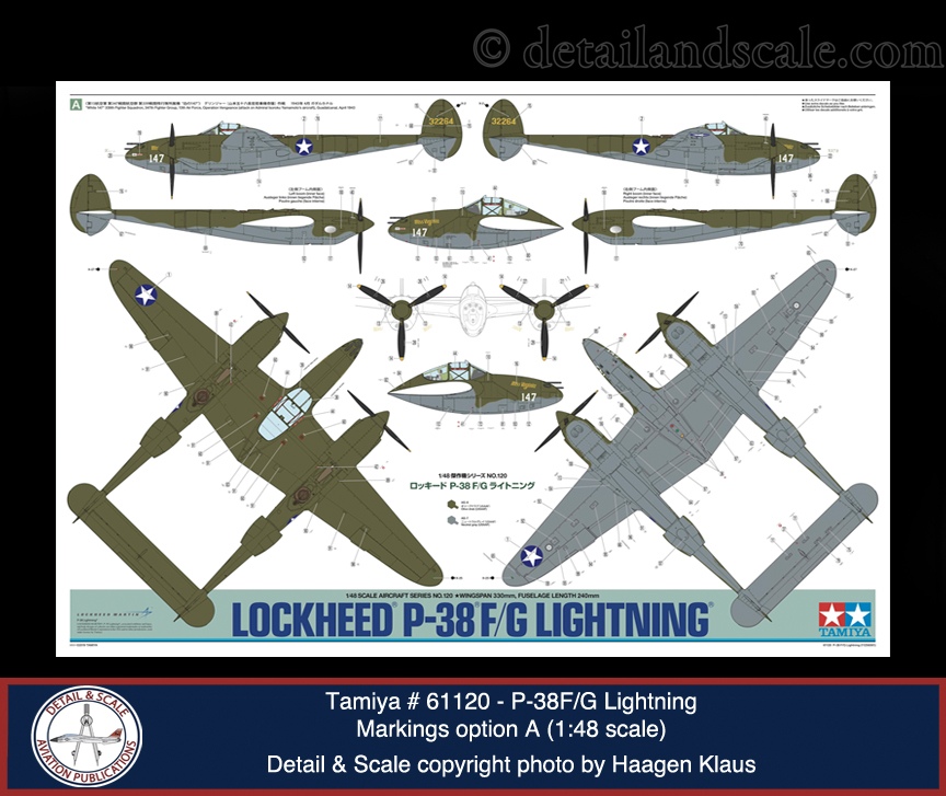 Tamiya P-38F/G Lightning - 1:48 Scale % - Detail and Scale tail & Scale