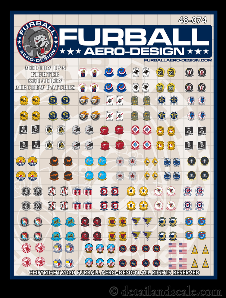 Modern US Navy Fighter Squadron Aircrew Patch Furball 48-074 1/48 scale decal
